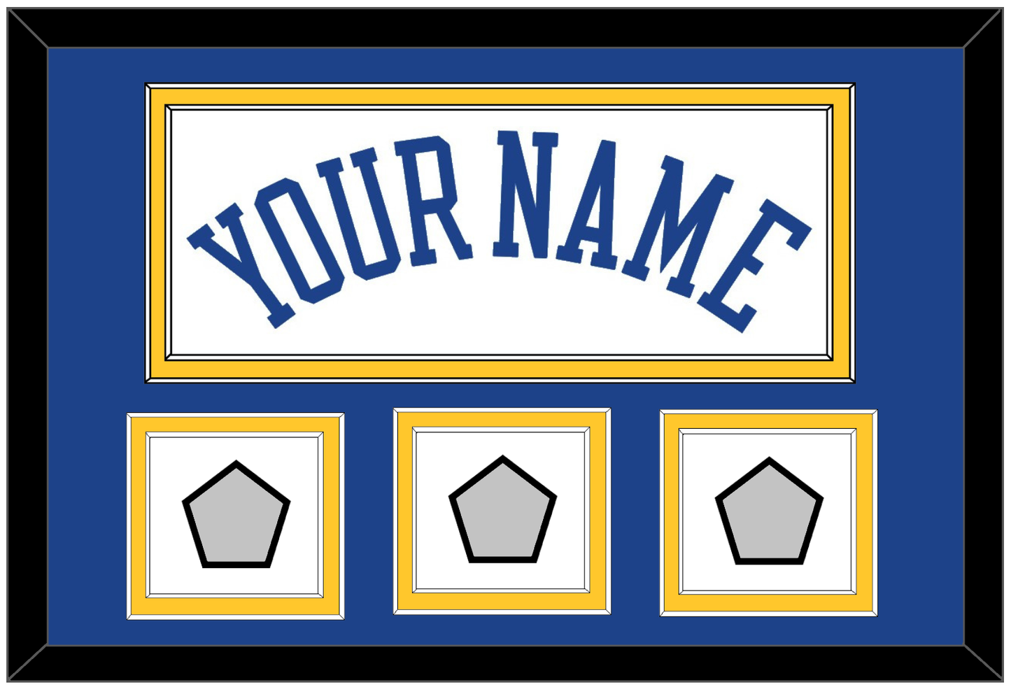 Golden State Name & 3 Finals Patches - Home White (2010-2019) - Signature Tier 2