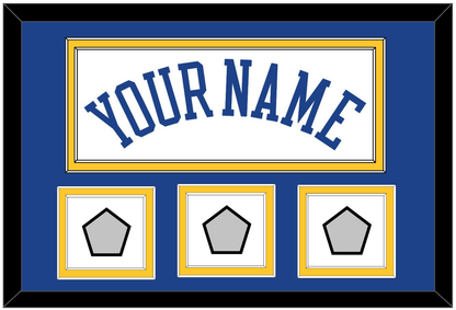 Golden State Name & 3 Finals Patches - Home White (2010-2019) - Signature Tier 2
