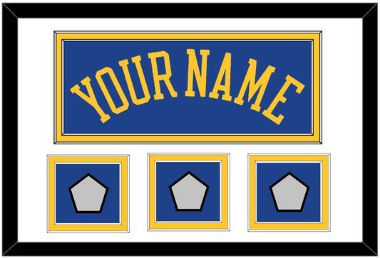 Golden State Name & 3 Champions Patches - Road  Blue (2010-2019) - Signature Tier 1