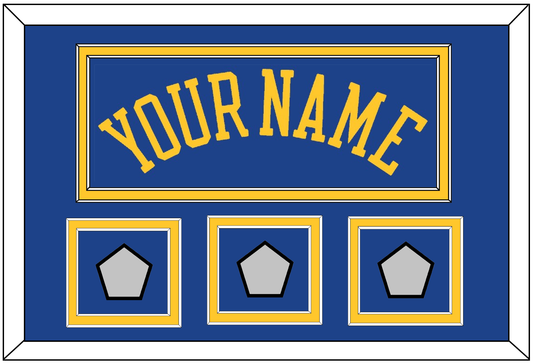 Golden State Name & 3 Champions Patches - Road  Blue (2010-2019) - Signature Tier 2