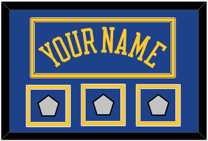 Golden State Name & 3 Finals Patches - Road Blue (2010-2019) - Signature Tier 2