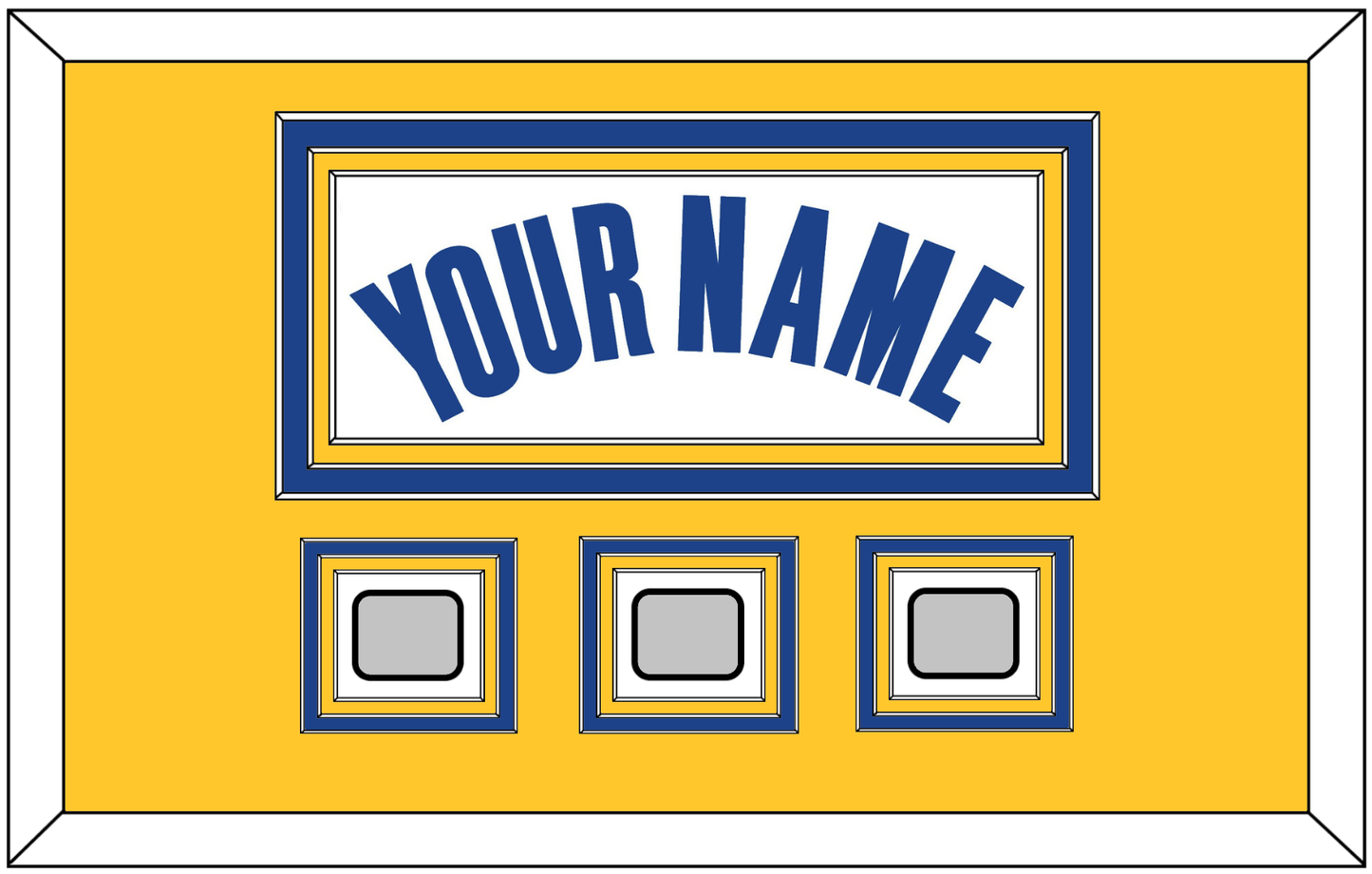 Golden State Name & 3 Finals Patches - White Association - Premier Tier 3
