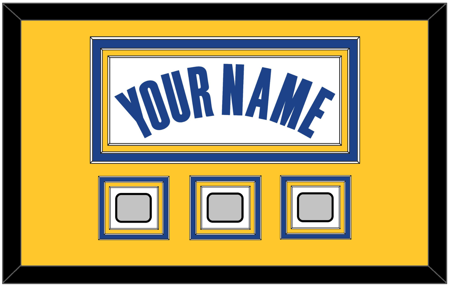 Golden State Name & 3 Finals Patches - White Association - Premier Tier 3