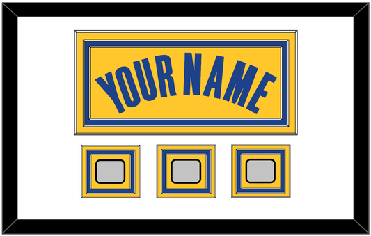 Golden State Name & 3 Champions Patches - Yellow Statement (2019-2022) - Premier Tier 1