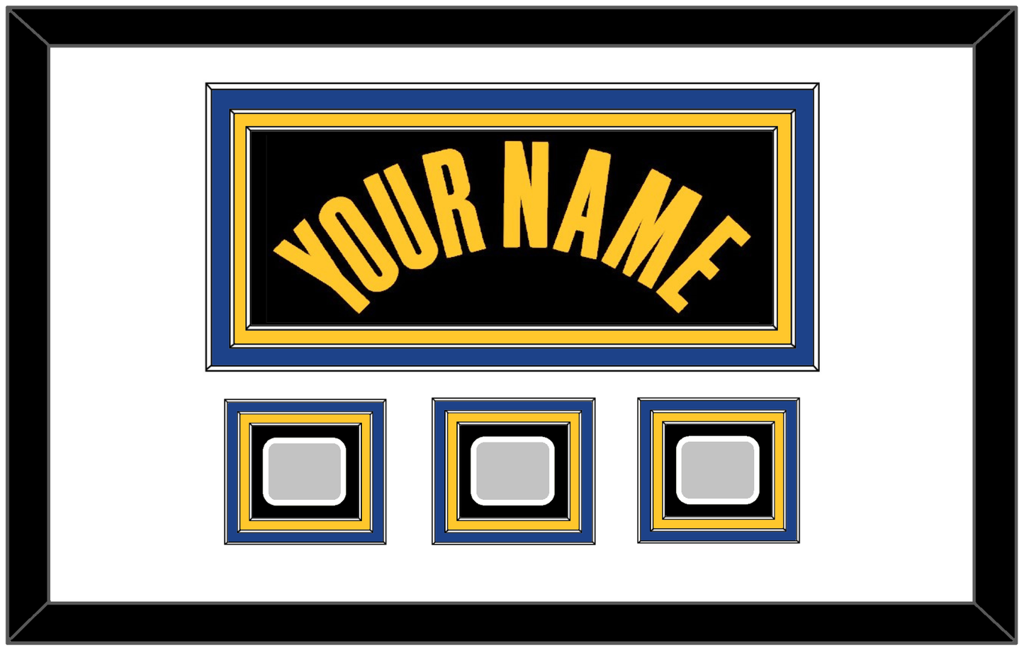 Golden State Name & 3 Champions Patches - Black City (2021-2022) - Premier Tier 1