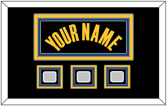 Golden State Name & 3 Finals Patches - Black City (2021-2022) - Triple Mat 2