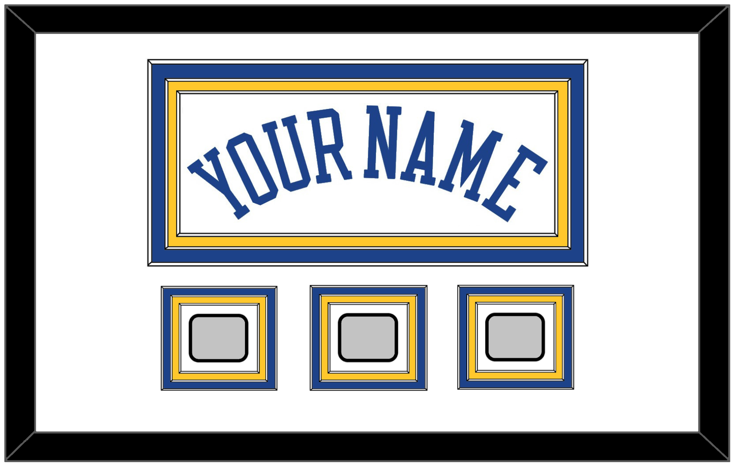 Golden State Name & 3 Finals Patches - Home White (2010-2019) - Premier Tier 1