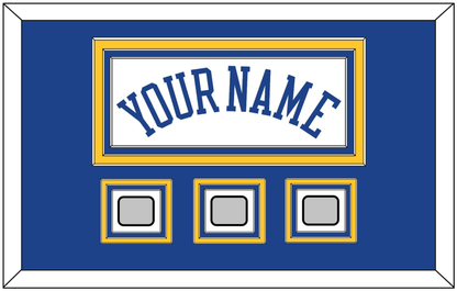 Golden State Name & 3 Champions Patches - Home White (2010-2019) - Premier Tier 2