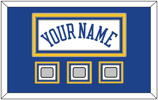 Golden State Name & 3 Champions Patches - Home White (2010-2019) - Premier Tier 2