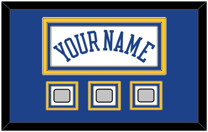 Golden State Name & 3 Champions Patches - Home White (2010-2019) - Premier Tier 2
