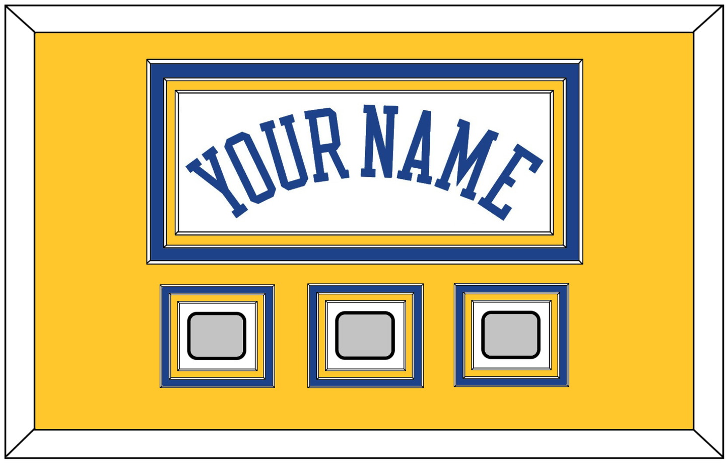 Golden State Name & 3 Finals Patches - Home White (2010-2019) - Premier Tier 3