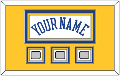 Golden State Name & 3 Finals Patches - Home White (2010-2019) - Premier Tier 3