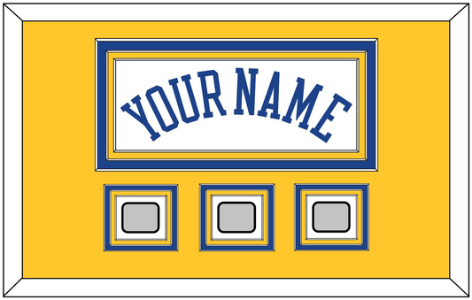 Golden State Name & 3 Finals Patches - Home White (2010-2019) - Premier Tier 3