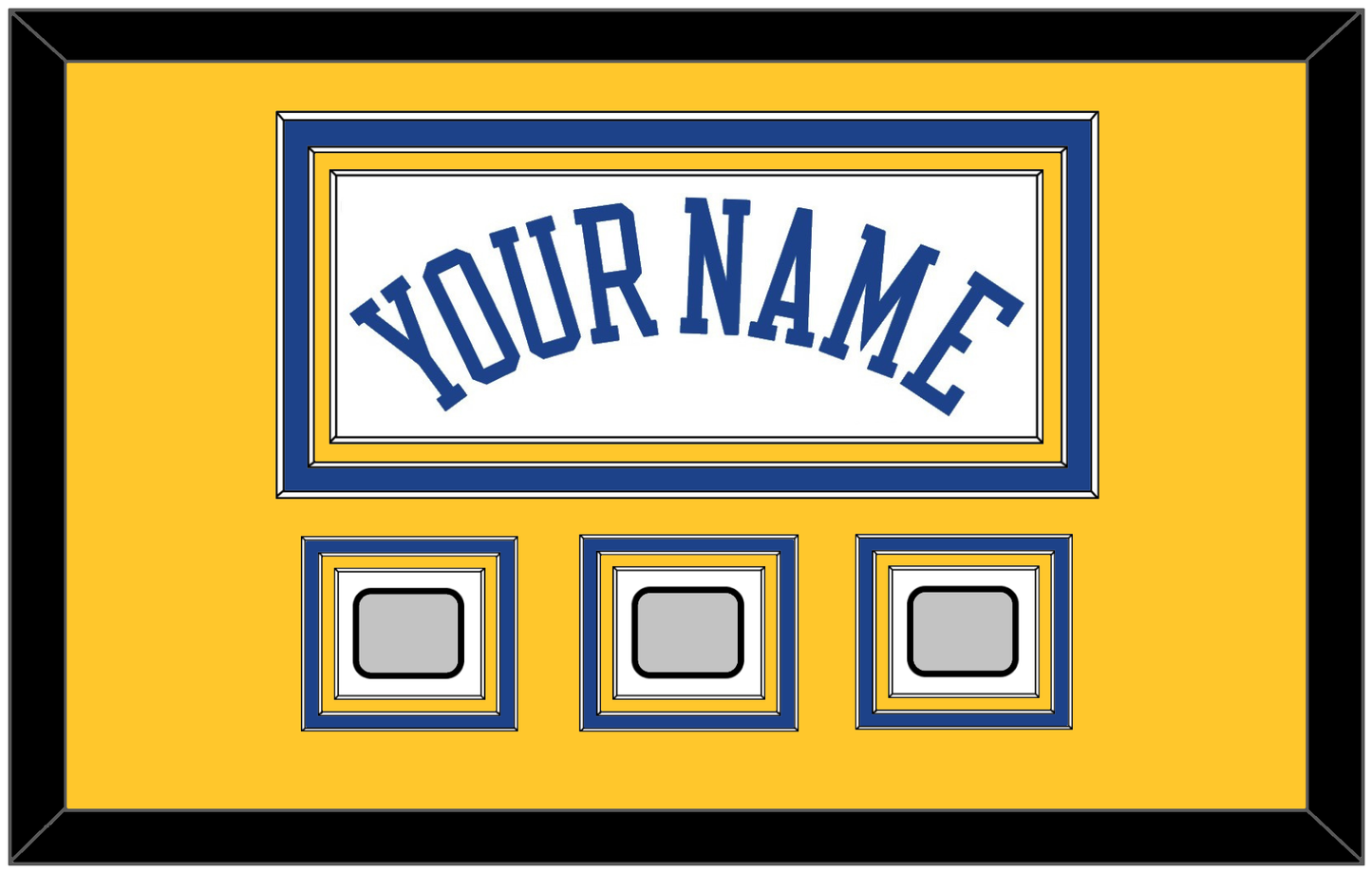 Golden State Name & 3 Finals Patches - Home White (2010-2019) - Premier Tier 3