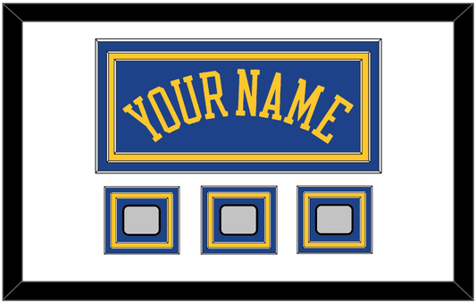 Golden State Name & 3 Champions Patches - Road Blue (2010-2019) - Premier Tier 1