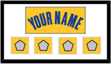 Golden State Name & 4 Champions Patches - Yellow Statement (2019-2022) - Single Mat 1