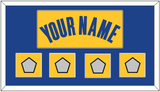 Golden State Name & 4 Champions Patches - Yellow Statement (2019-2022) - Single Mat 2