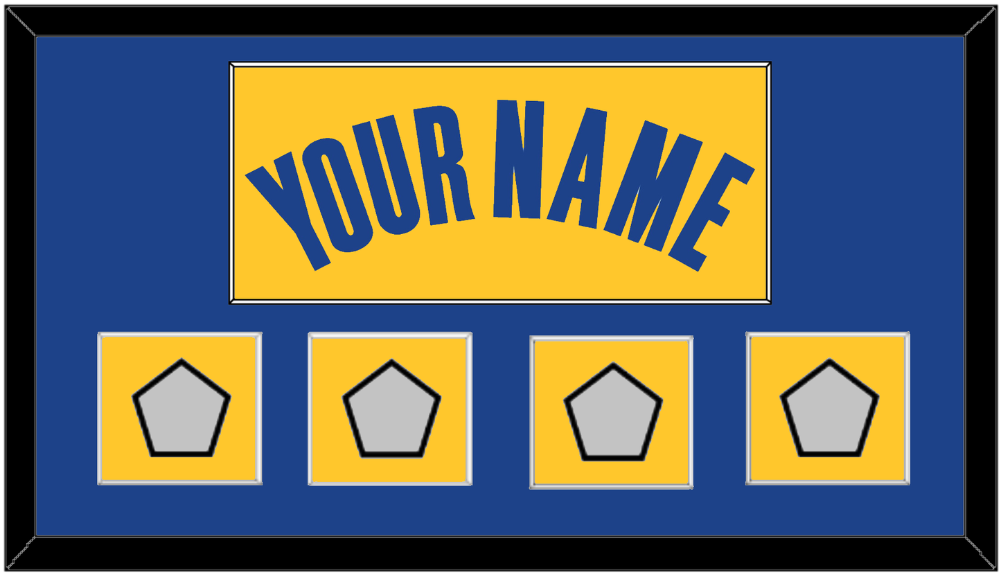 Golden State Name & 4 Finals Patches - Yellow Statement (2019-2022) - Essential Tier 2