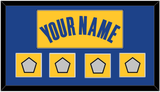 Golden State Name & 4 Champions Patches - Yellow Statement (2019-2022) - Single Mat 2