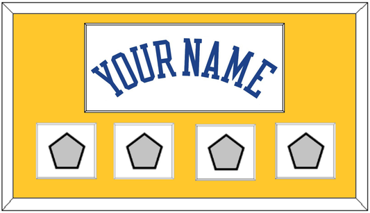 Golden State Name & 4 Champions Patches - Home White (2010-2019) - Essential Tier 2