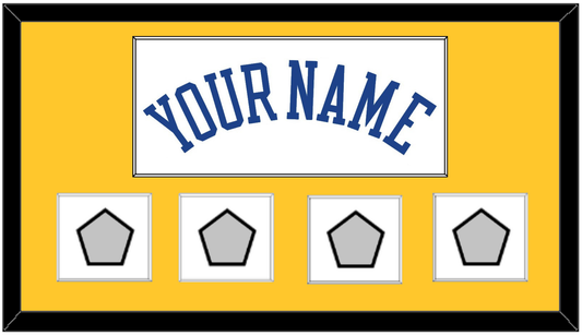 Golden State Name & 4 Champions Patches - Home White (2010-2019) - Essential Tier 2