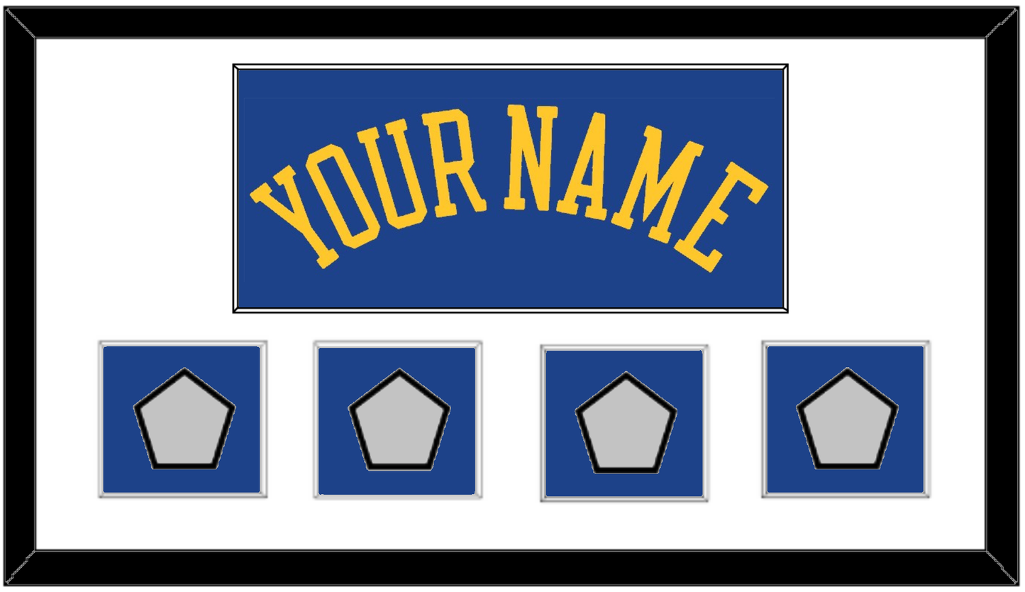 Golden State Name & 4 Finals Patches - Road Blue (2010-2019) - Essential Tier 1