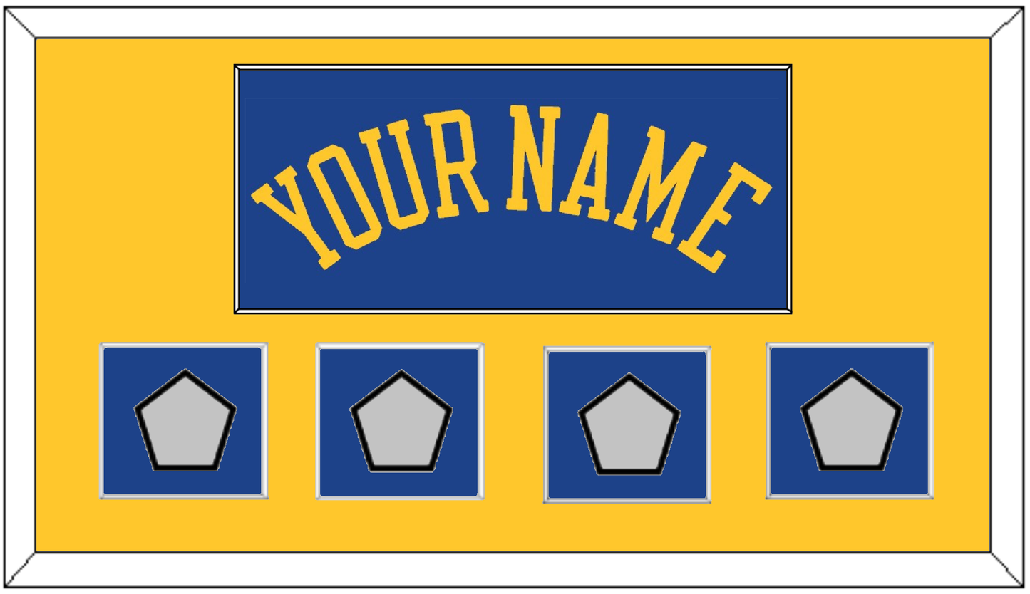 Golden State Name & 4 Finals Patches - Road Blue (2010-2019) - Essential Tier 2