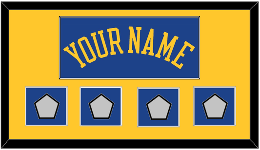 Golden State Name & 4 Finals Patches - Road Blue (2010-2019) - Essential Tier 2