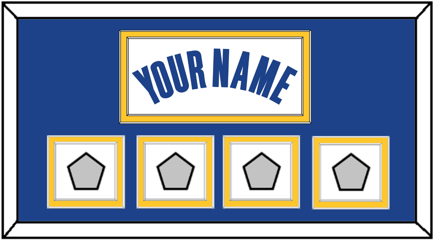 Golden State Name & 4 Champions Patches - White Association - Signature Tier 2