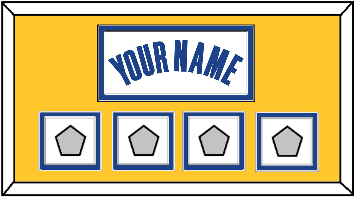 Golden State Name & 4 Champions Patches - White Association - Signature Tier 3