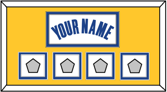 Golden State Name & 4 Finals Patches - White Association - Signature Tier 3