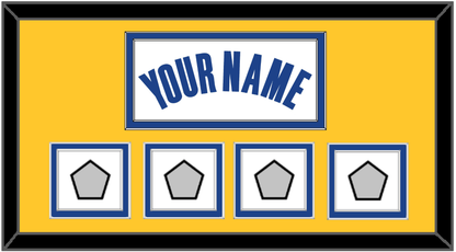 Golden State Name & 4 Finals Patches - White Association - Signature Tier 3