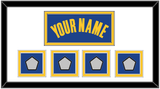 Golden State Name & 4 Champions Patches - Blue Icon - Double Mat 1
