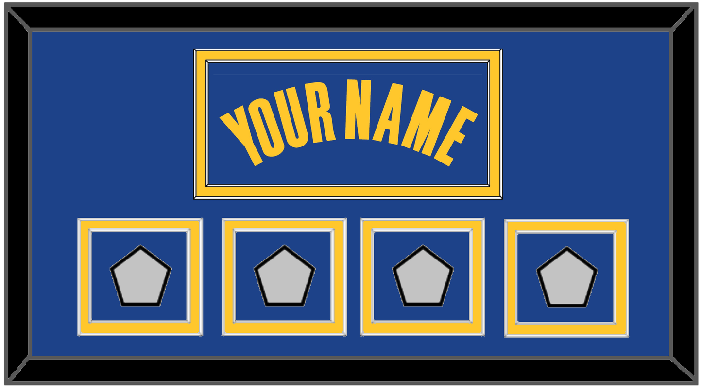 Golden State Name & 4 Champions Patches - Blue Icon - Signature Tier 2