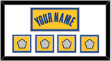 Golden State Name & 4 Champions Patches - Yellow Statement (2019-2022) - Double Mat 1