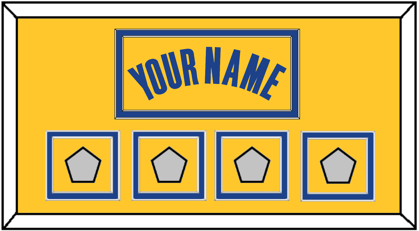 Golden State Name & 4 Champions Patches - Yellow Statement (2019-2022) - Signature Tier 2