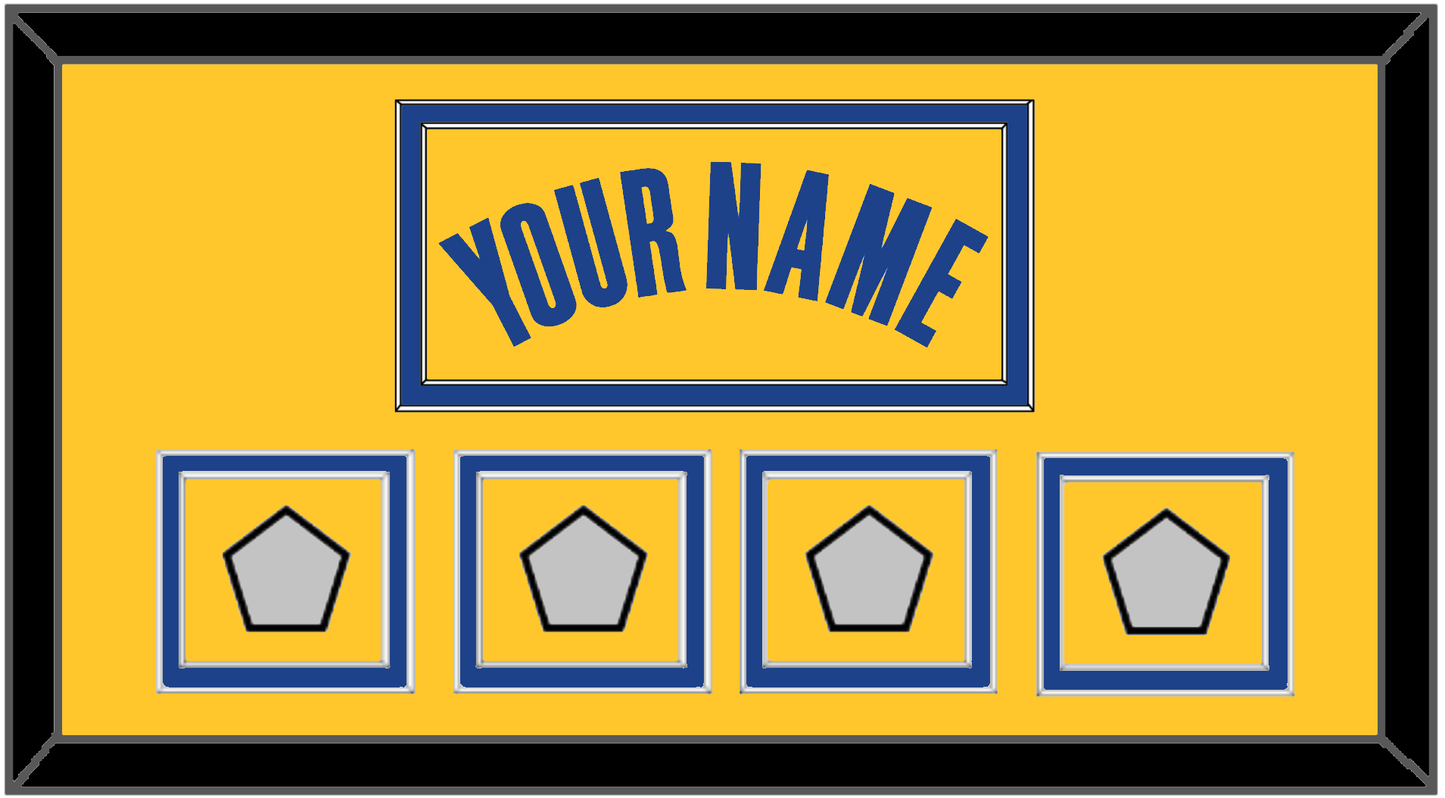 Golden State Name & 4 Finals Patches - Yellow Statement (2019-2022) - Signature Tier 2
