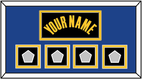 Golden State Name & 4 Champions Patches - Black City (2021-2022) - Double Mat 3