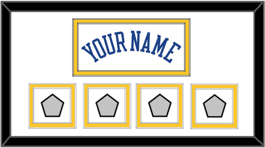 Golden State Name & 4 Champions Patches - Home White (2010-2019) - Signature Tier 1