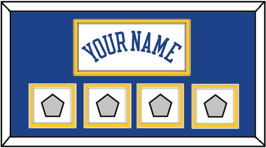 Golden State Name & 4 Champions Patches - Home White (2010-2019) - Signature Tier 2