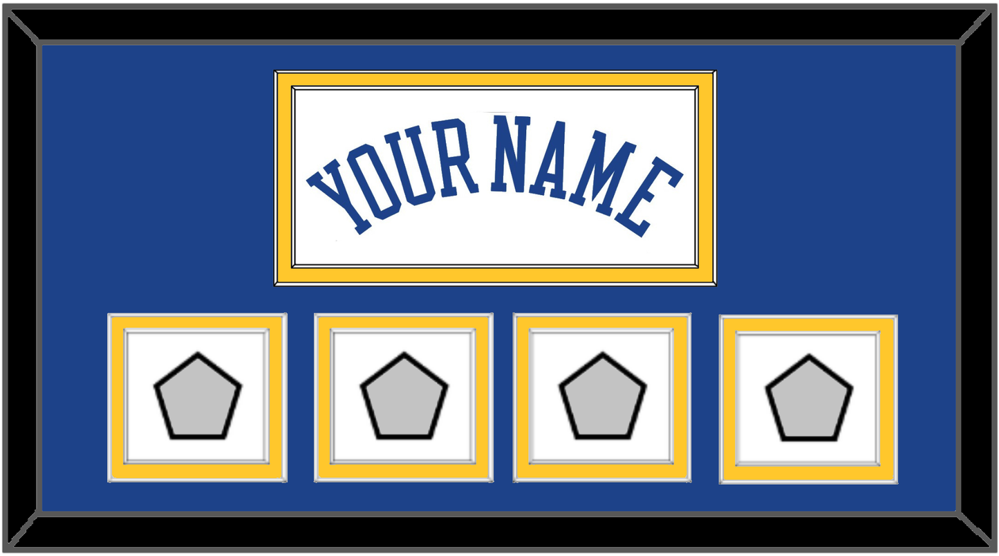 Golden State Name & 4 Champions Patches - Home White (2010-2019) - Signature Tier 2