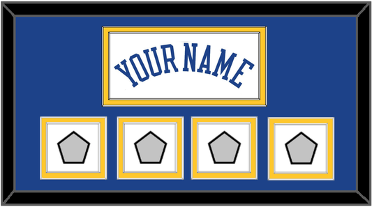 Golden State Name & 4 Champions Patches - Home White (2010-2019) - Signature Tier 2
