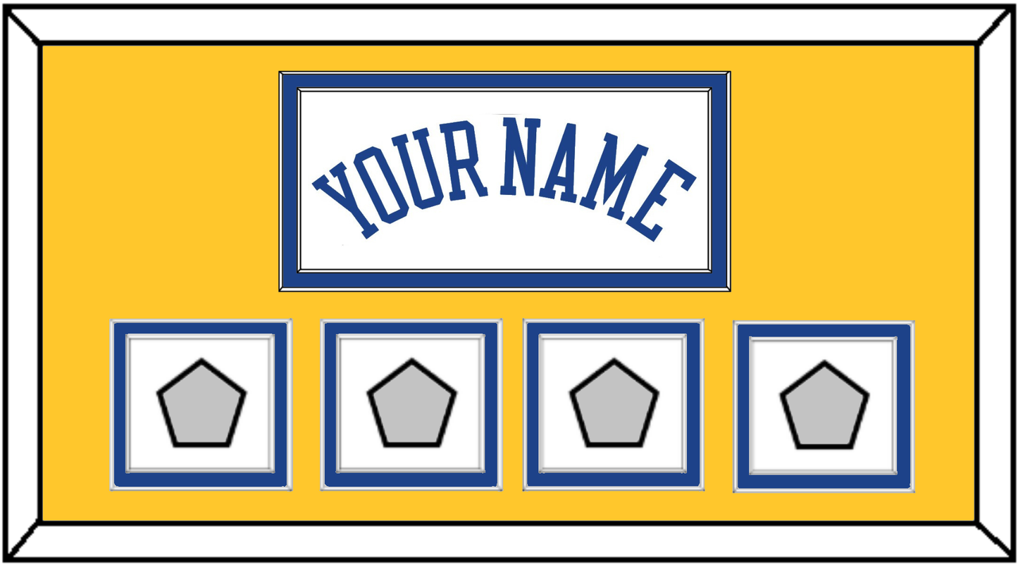 Golden State Name & 4 Finals Patches - Home White (2010-2019) - Signature Tier 3