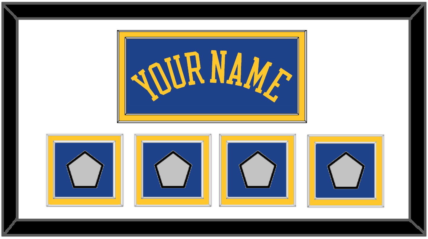 Golden State Name & 4 Champions Patches - Road Blue (2010-2019) - Signature Tier 1