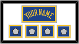 Golden State Name & 4 Finals Patches - Road Blue (2010-2019) - Double Mat 1