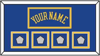 Golden State Name & 4 Champions Patches - Road Blue (2010-2019) - Signature Tier 2