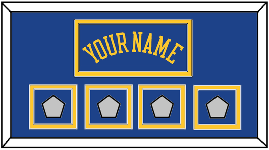 Golden State Name & 4 Champions Patches - Road Blue (2010-2019) - Signature Tier 2