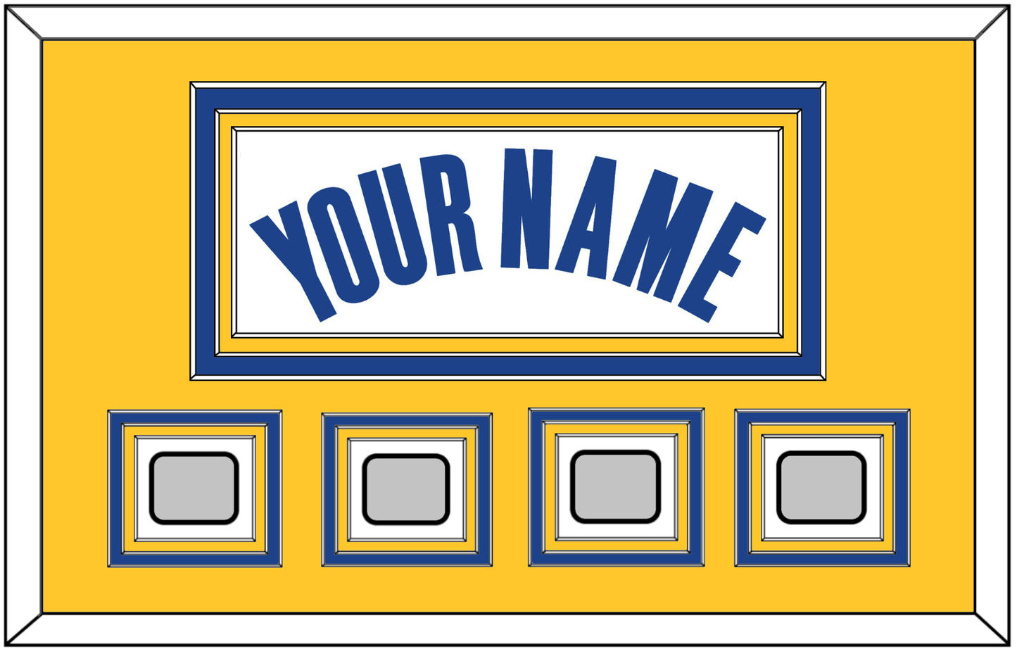 Golden State Name & 4 Champions Patches - White Association - Premier Tier 3