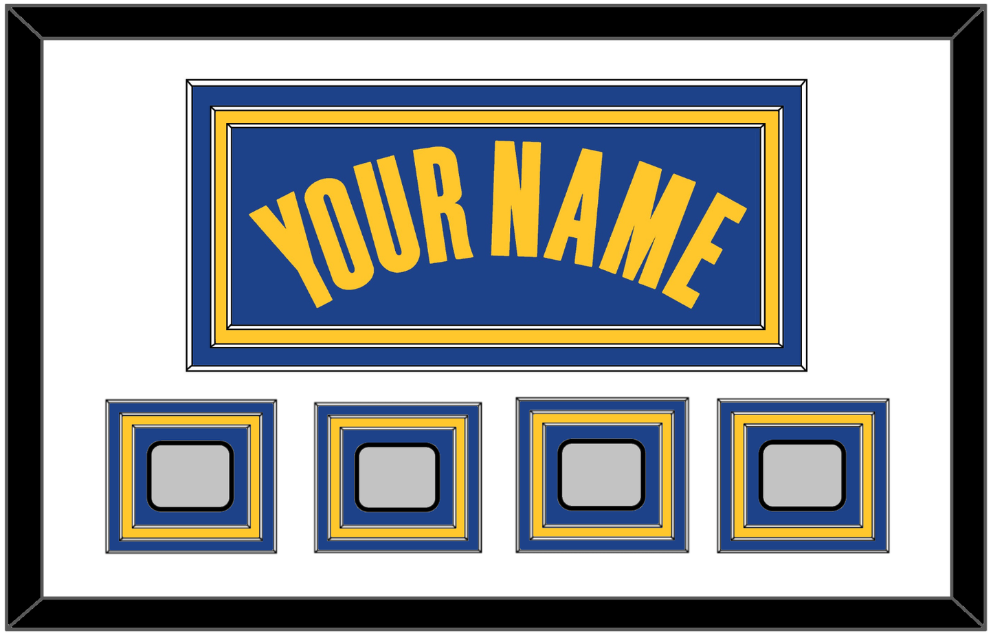 Golden State Name & 4 Finals Patches - Blue Icon - Premier Tier 1