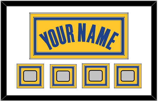 Golden State Name & 4 Champions Patches - Yellow Statement (2019-2022) - Premier Tier 1